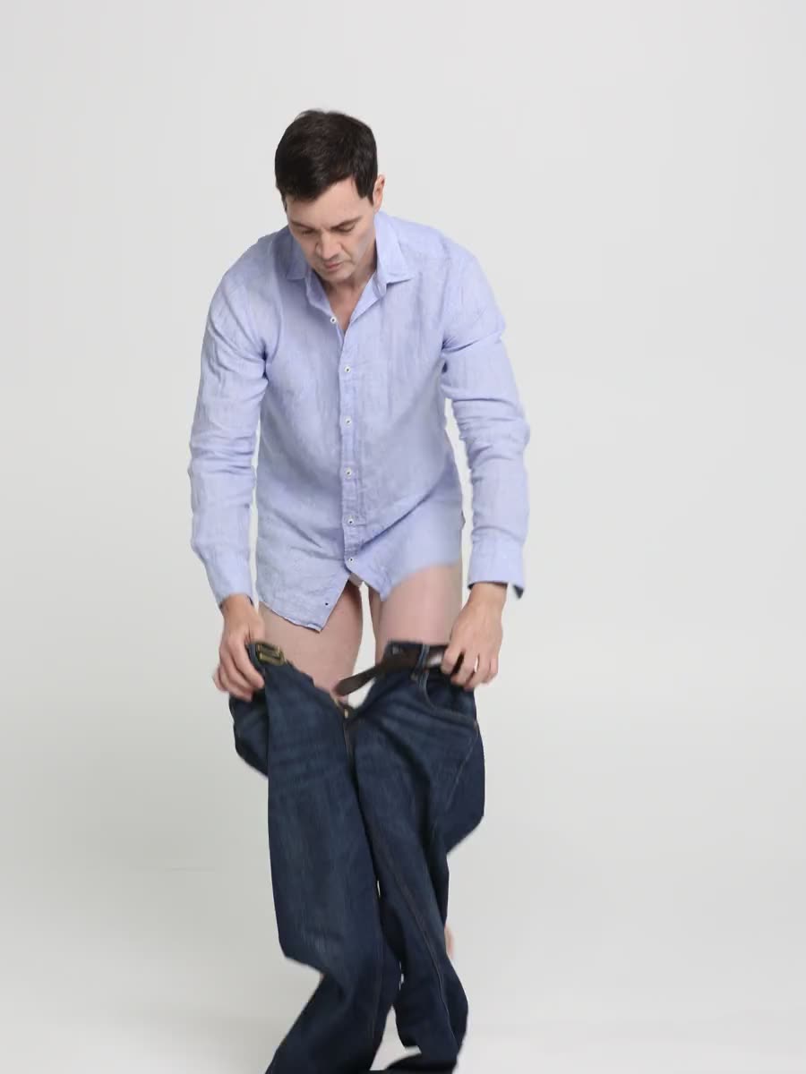 Carry On product demonstration showing pull-on underwear being worn under clothes